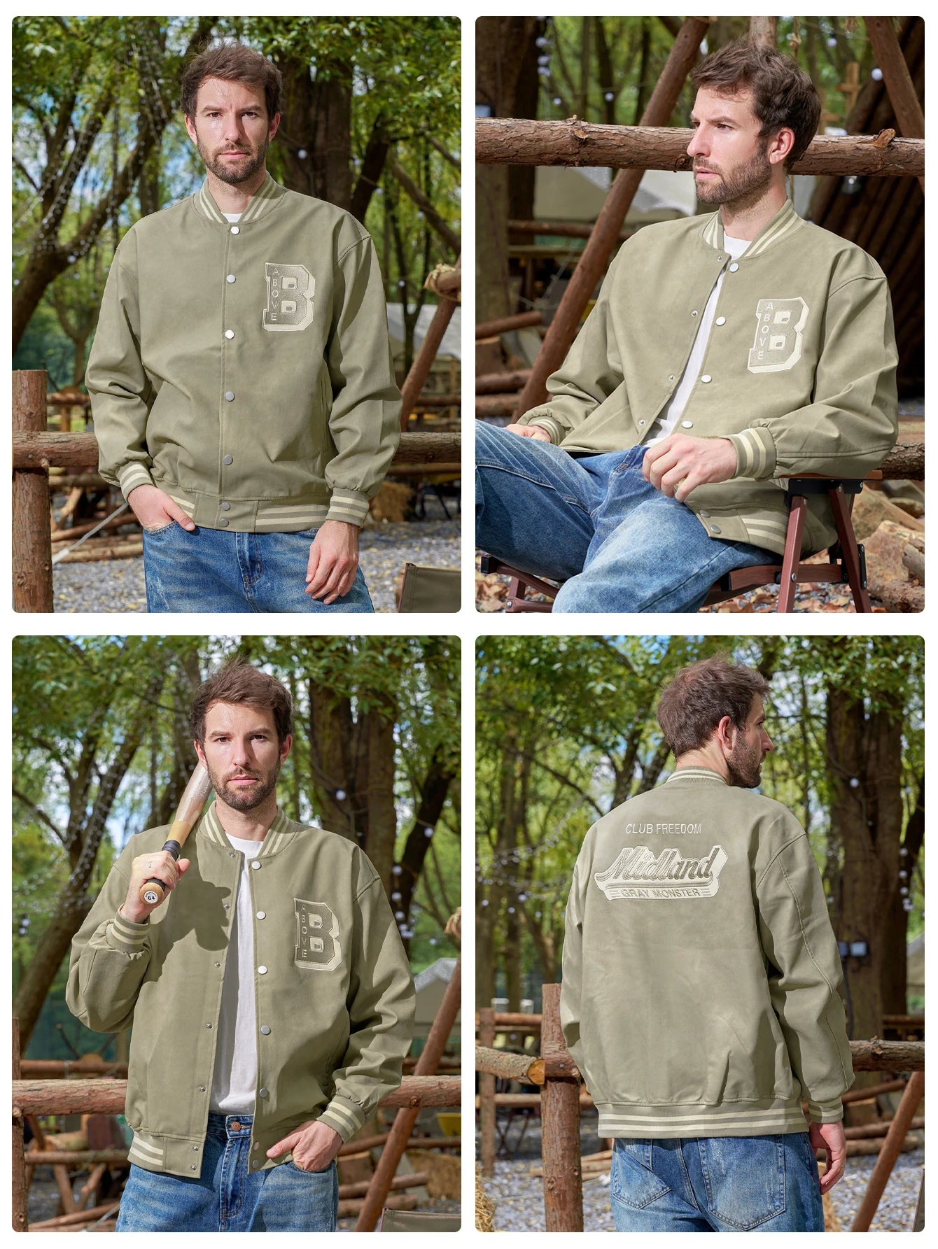 Mens Faux Leather Bomber Jacket Vintage Baseball Collar Letterman Long Sleeve Loose Coats Casual Streetwear For Mens