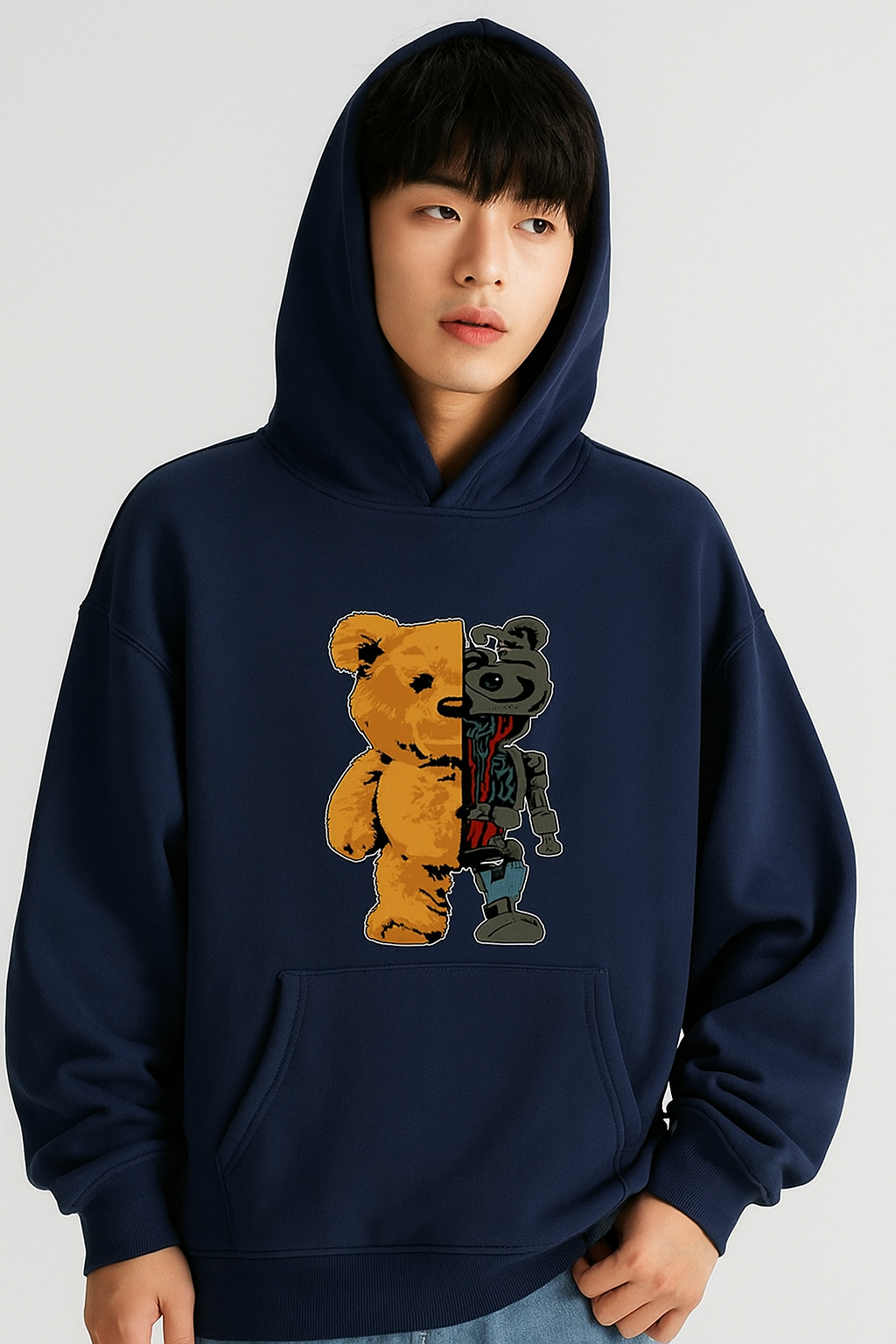 1 Pc Men's Fleece Printed Hoodie