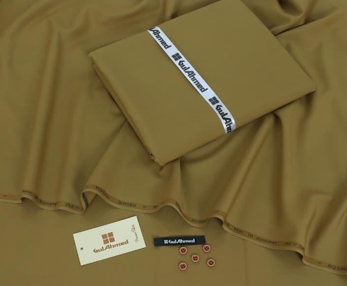 Gul Ahmed Winter Wool Fabric - Olive Brown Gents Shalwar Kameez