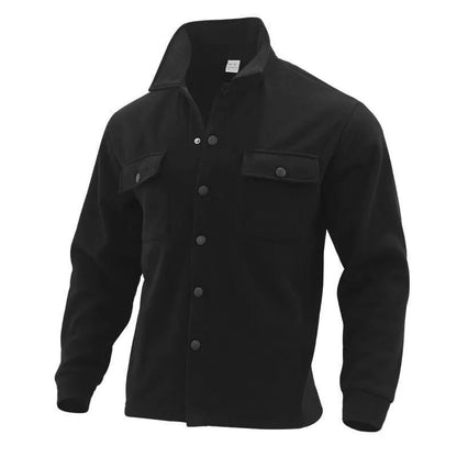 Men's Black Shacket | Casual Wool-Blend Shirt Jacket