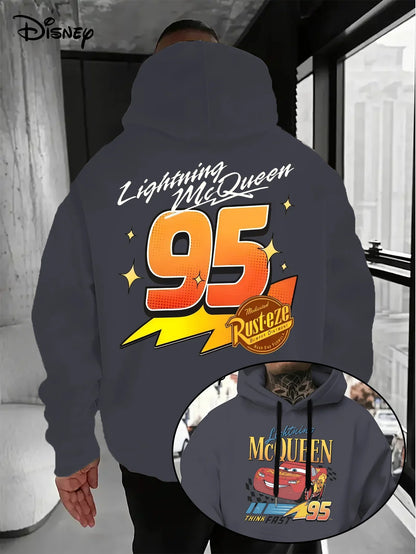 Disney Cars Lightning McQueen Men's Hoodie Autumn Winter Casual Unisex Pullover Sweatshirt Tracksuit Clothing Hoody Oversized