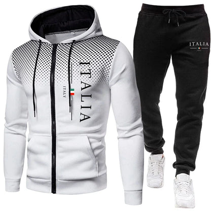 Autumn Winter Popular Men's Tracksuit Zipper Hoodie and Sweatpants Urban Casual Sporty Jogging Suit Male Daily Training Outfits