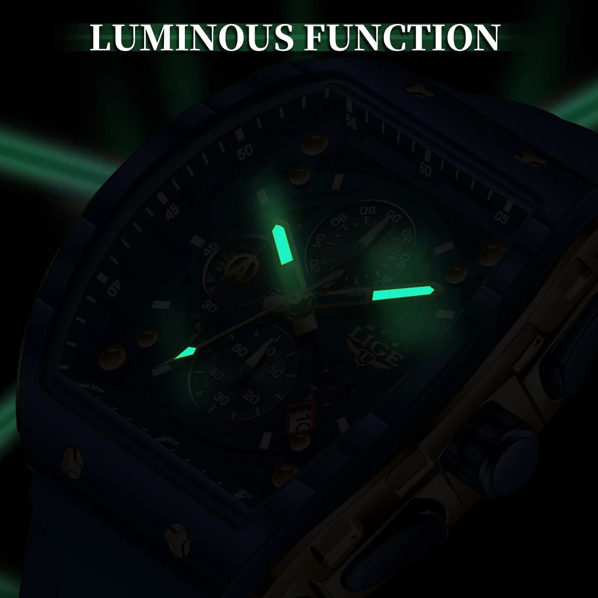 LIGE Top Brand Luxury Mens Watches Waterproof Sports Watch Silicone Strap Chronograph Quartz Wristwatch Relogios Masculino+BOX