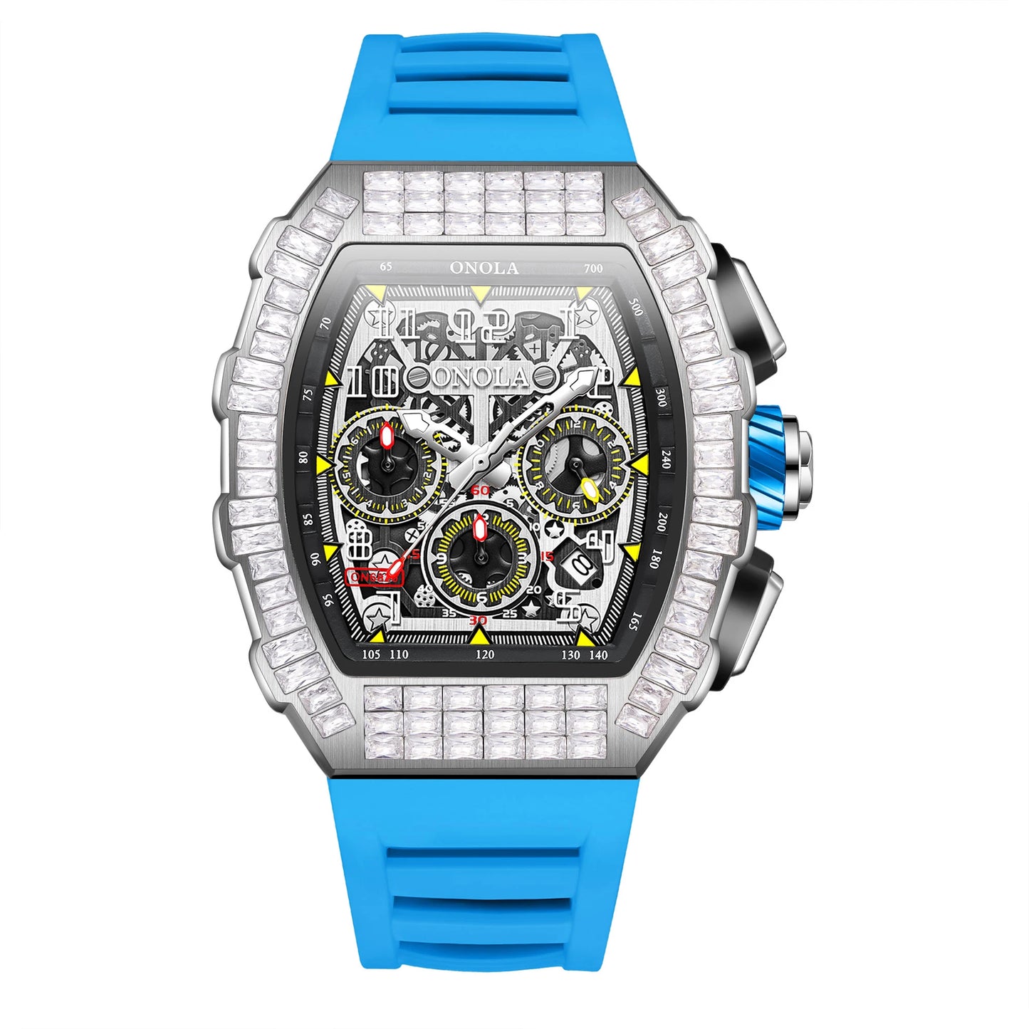 ONOLA Men Mechanical Watch Casual Silicone 30M Waterproof Automatic Watch for Men Military Man Sports Watch