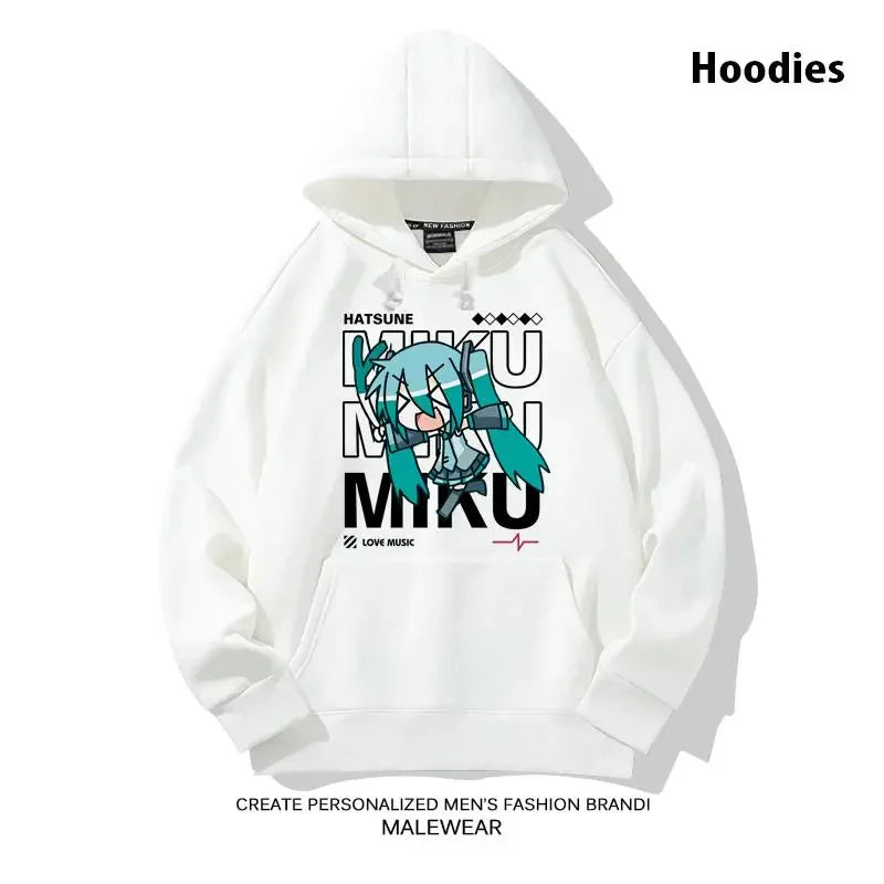 2025 MINISO Vocaloid Essential - Hatsune Miku Men's Quick Dry Hoodie S-4XL Sweatshirt Harajuku