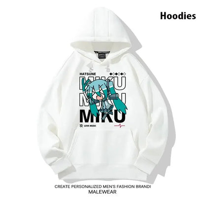 2025 MINISO Vocaloid Essential - Hatsune Miku Men's Quick Dry Hoodie S-4XL Sweatshirt Harajuku