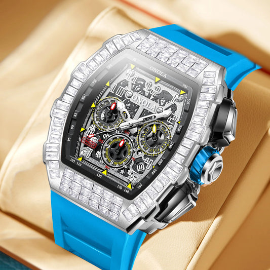 ONOLA Men Mechanical Watch Casual Silicone 30M Waterproof Automatic Watch for Men Military Man Sports Watch