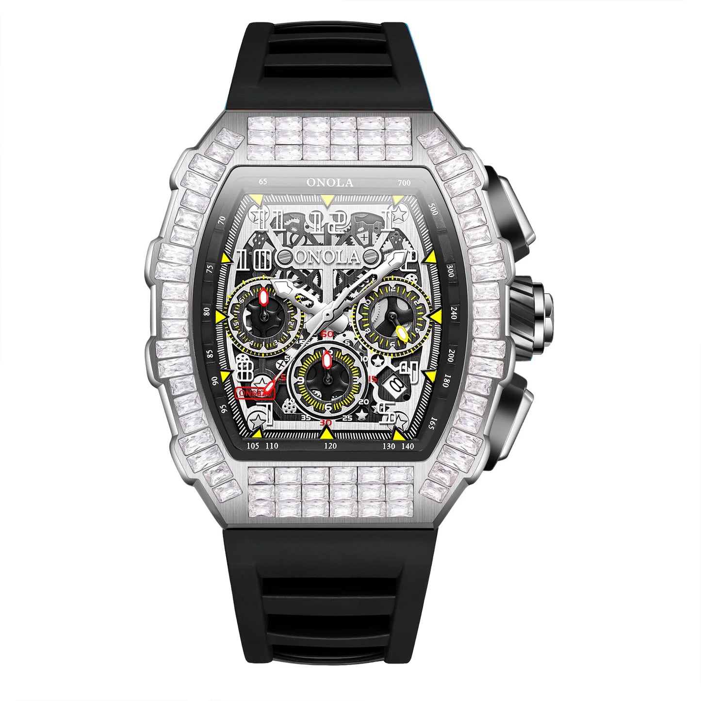 ONOLA Men Mechanical Watch Casual Silicone 30M Waterproof Automatic Watch for Men Military Man Sports Watch