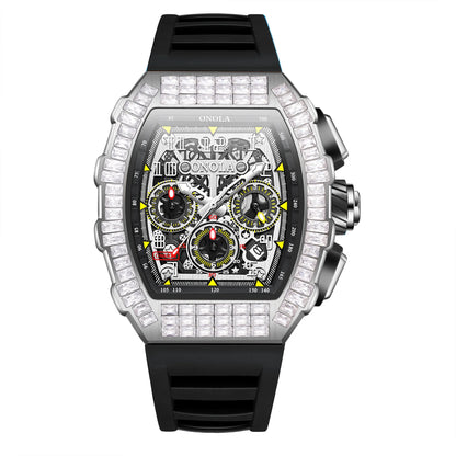 ONOLA Men Mechanical Watch Casual Silicone 30M Waterproof Automatic Watch for Men Military Man Sports Watch