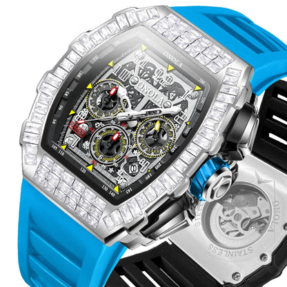 ONOLA Men Mechanical Watch Casual Silicone 30M Waterproof Automatic Watch for Men Military Man Sports Watch