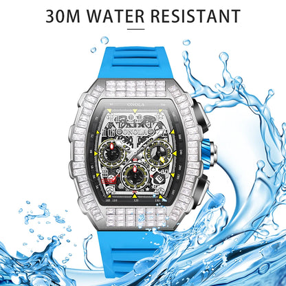 ONOLA Men Mechanical Watch Casual Silicone 30M Waterproof Automatic Watch for Men Military Man Sports Watch