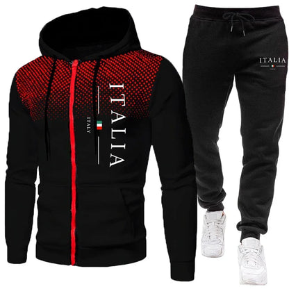 Autumn Winter Popular Men's Tracksuit Zipper Hoodie and Sweatpants Urban Casual Sporty Jogging Suit Male Daily Training Outfits