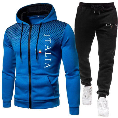 Autumn Winter Popular Men's Tracksuit Zipper Hoodie and Sweatpants Urban Casual Sporty Jogging Suit Male Daily Training Outfits