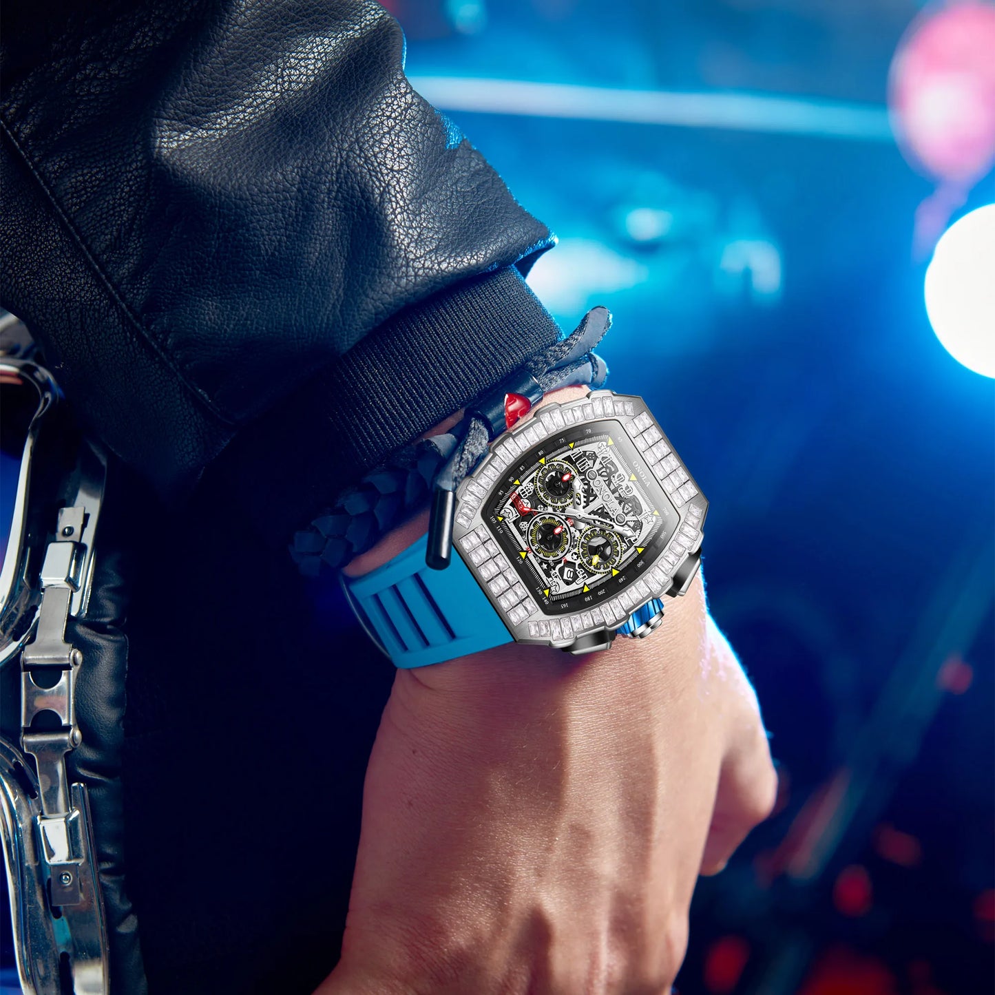 ONOLA Men Mechanical Watch Casual Silicone 30M Waterproof Automatic Watch for Men Military Man Sports Watch