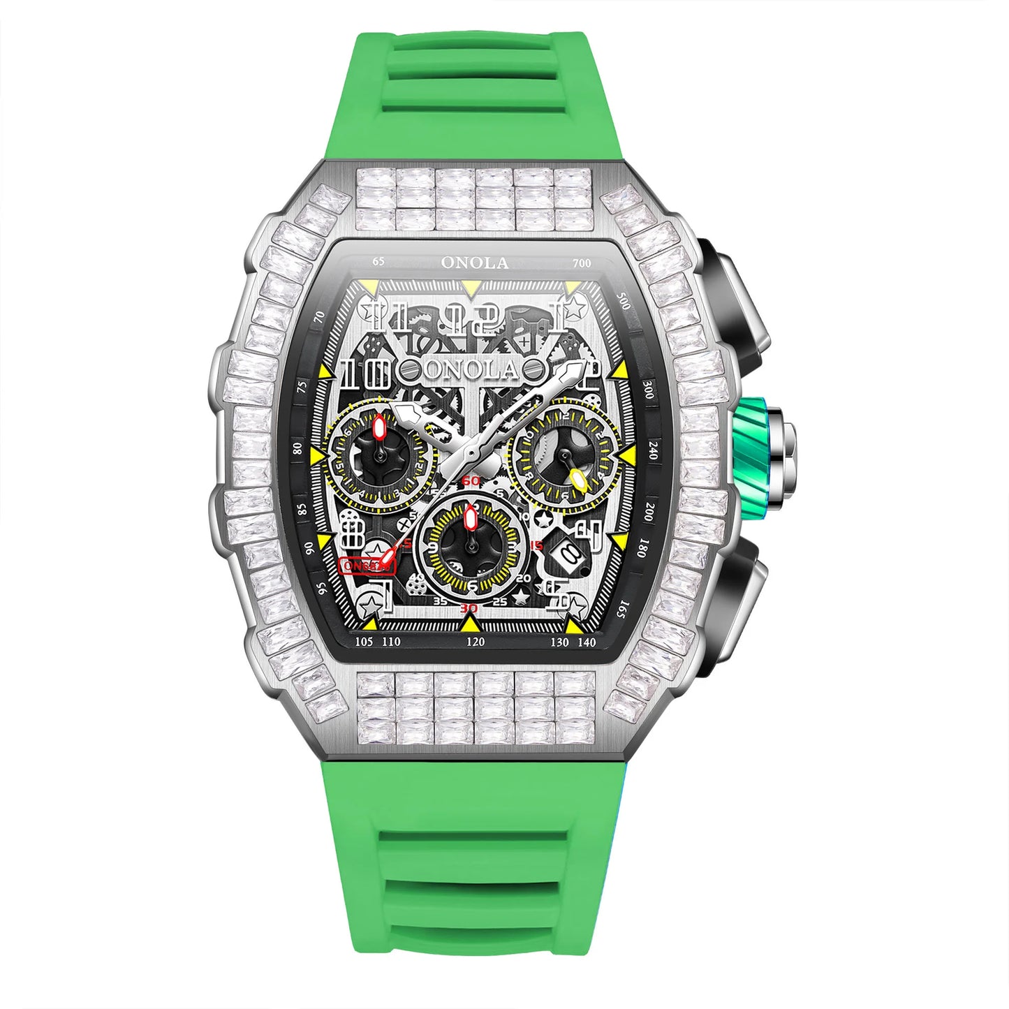 ONOLA Men Mechanical Watch Casual Silicone 30M Waterproof Automatic Watch for Men Military Man Sports Watch