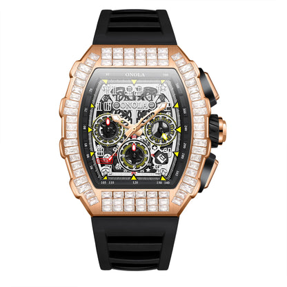 ONOLA Men Mechanical Watch Casual Silicone 30M Waterproof Automatic Watch for Men Military Man Sports Watch