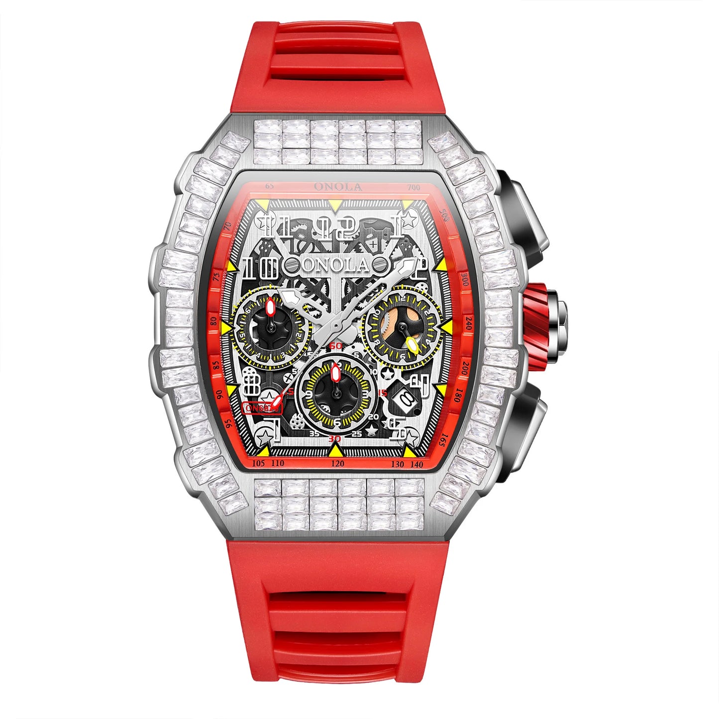 ONOLA Men Mechanical Watch Casual Silicone 30M Waterproof Automatic Watch for Men Military Man Sports Watch