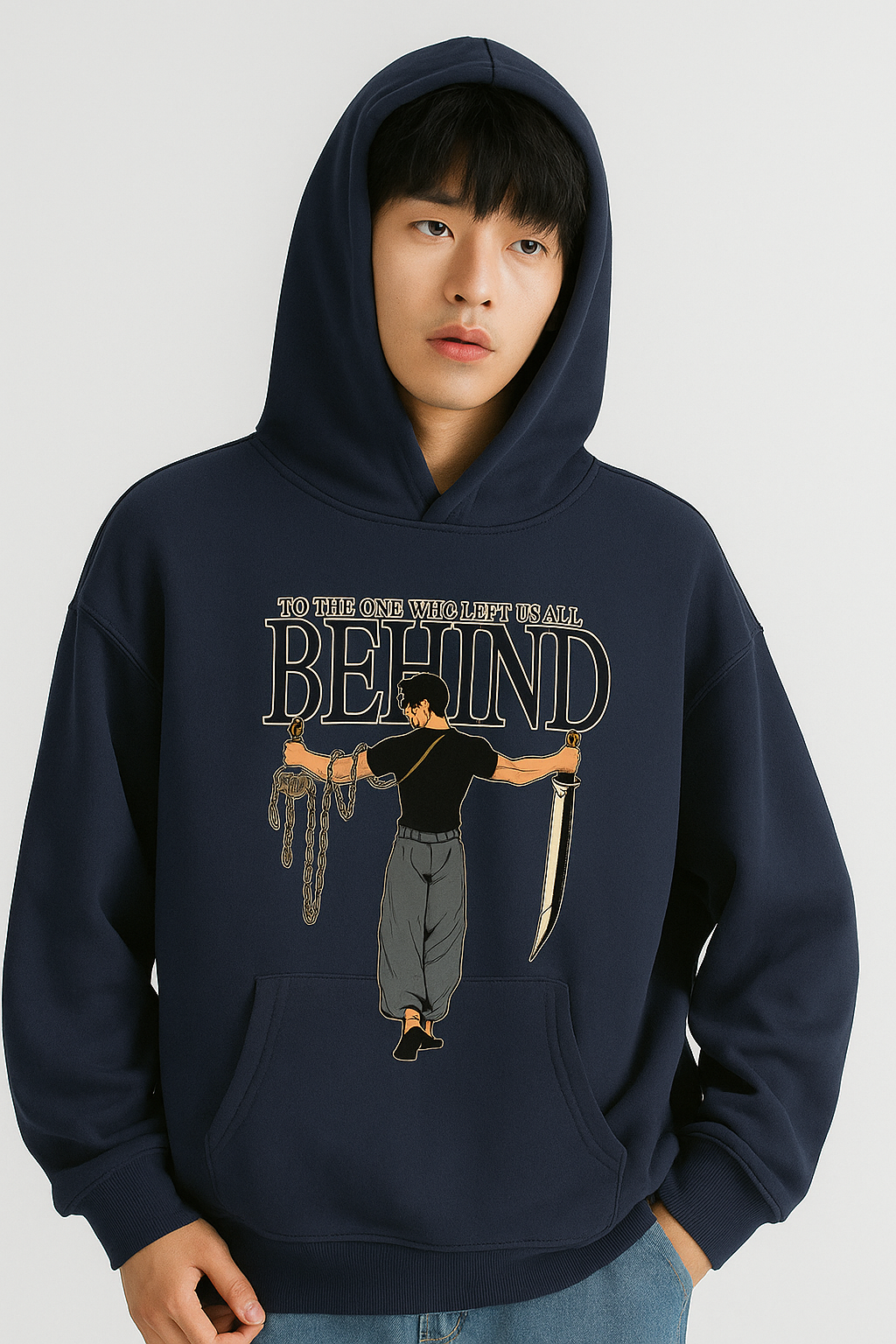 1 Pc Men's Fleece Printed Hoodie