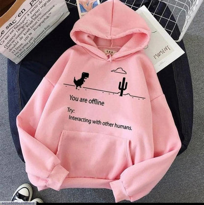 Women's  fleece printed hoodie