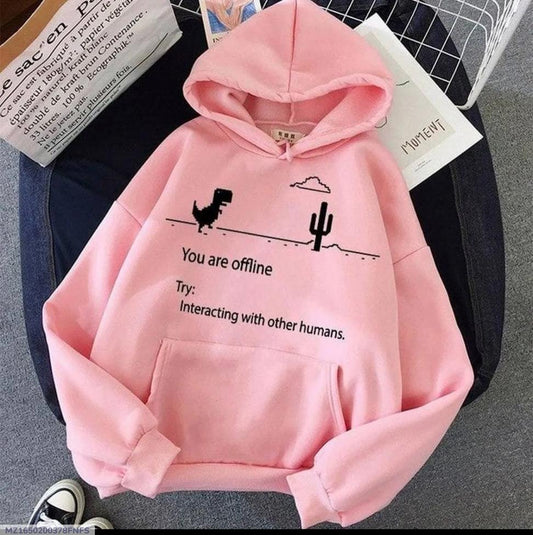Women's  fleece printed hoodie