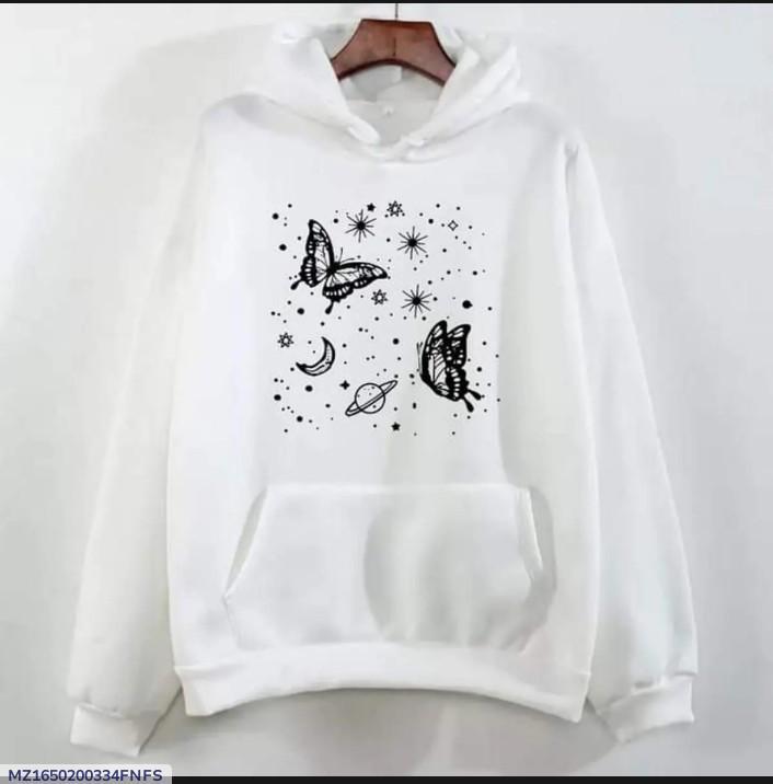 Women's stitched Fleece printed pullover hoodie