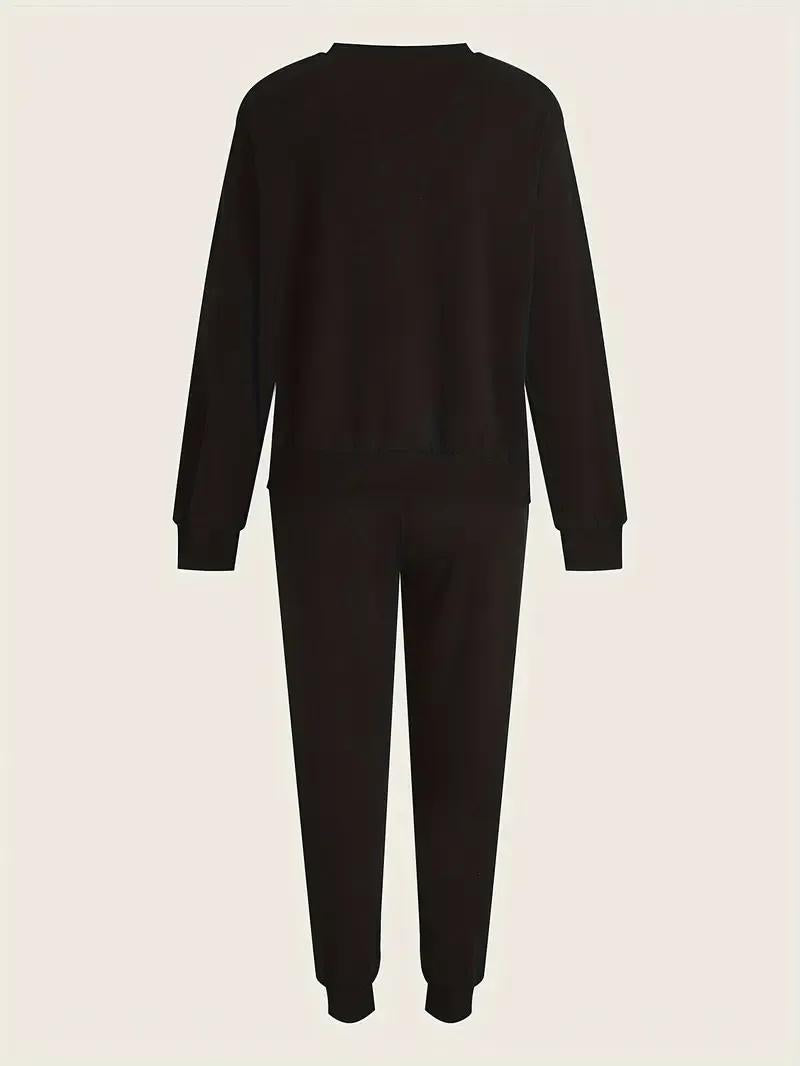 2 pieces women's stitched soft and shining fleece plain tracksuit