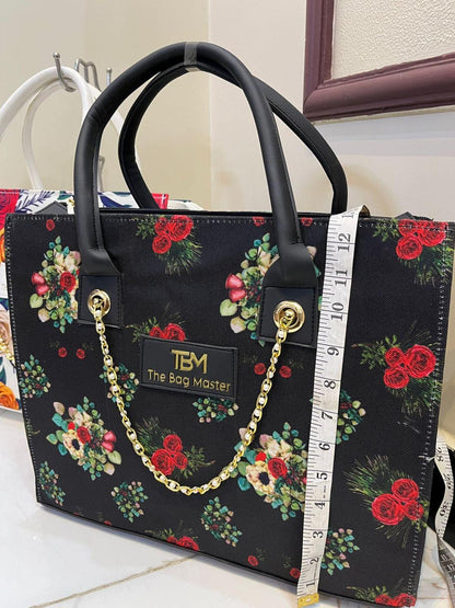 Girls canvas printed tote bag