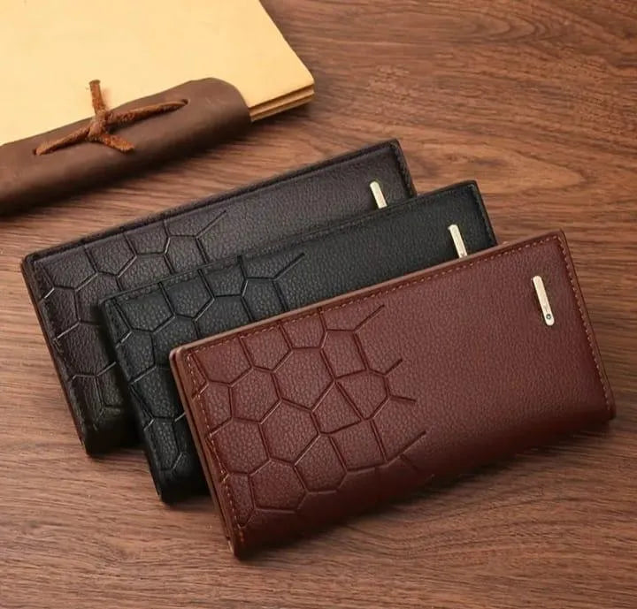 Mens fashionable leather wallet -   half with crocodile design