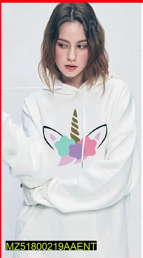 Women's stitched Fleece printed  pack of 2-pink and white