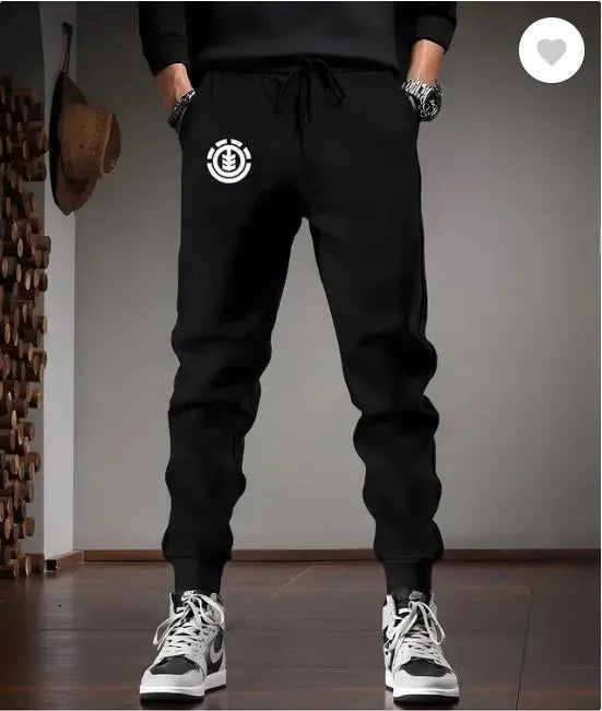 2 PCs mens fleece printed tracksuit