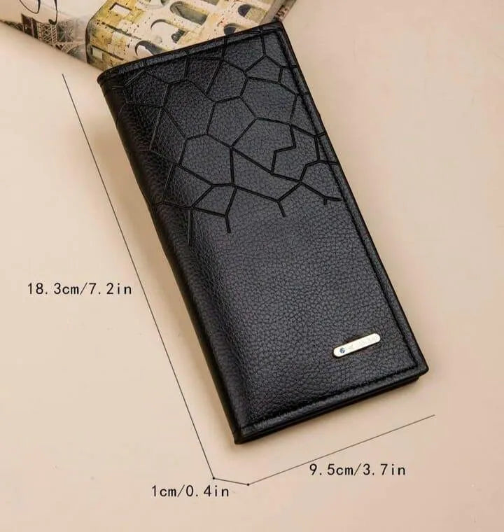 Mens fashionable leather wallet -   half with crocodile design