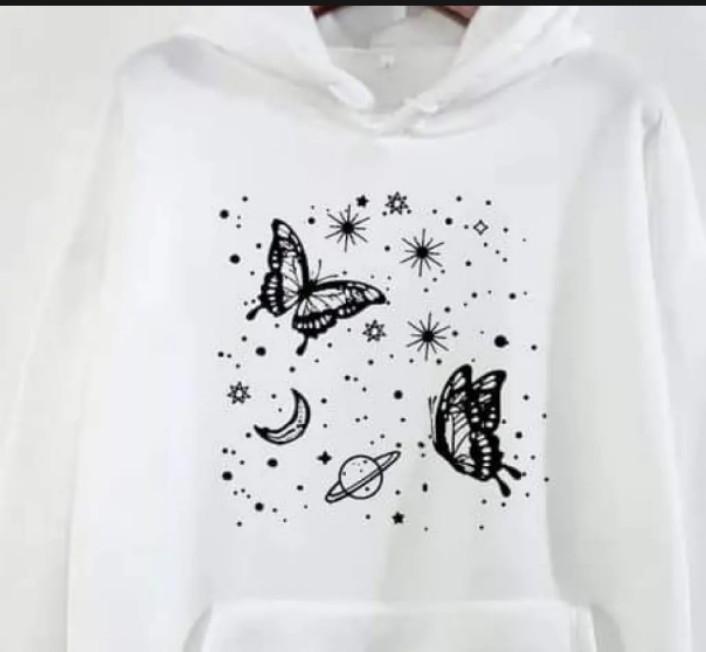 Women's stitched Fleece printed pullover hoodie