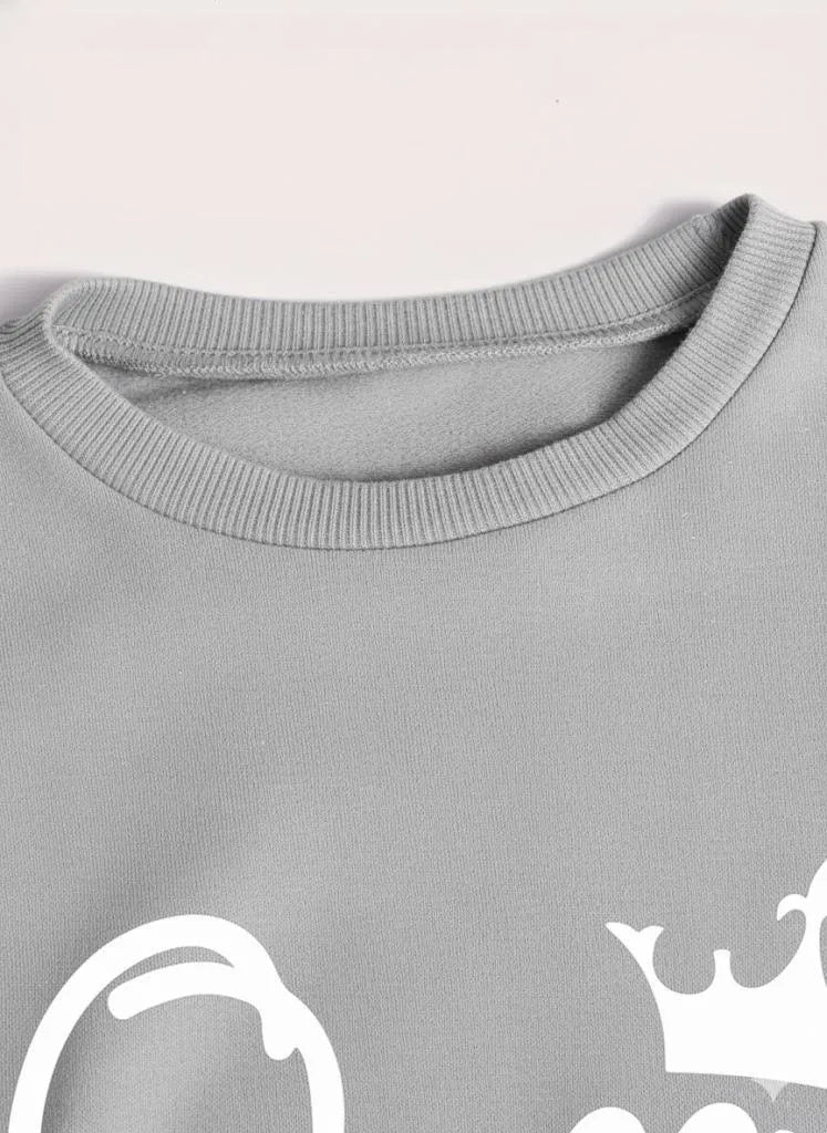 2 pieces women's stitched polyester fleece printed tracksuit