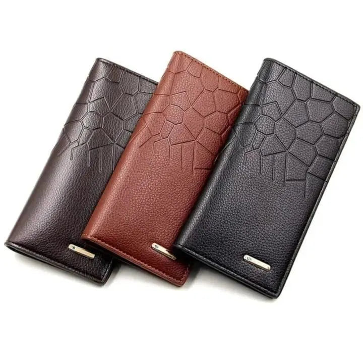 Mens fashionable leather wallet -   half with crocodile design